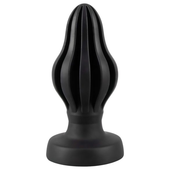 ANOS - rebričasti mekani analni plug - 5 cm (crna)