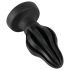 ANOS - rebričasti mekani analni plug - 5 cm (crna)