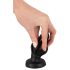 ANOS - rebričasti mekani analni plug - 5 cm (crna)