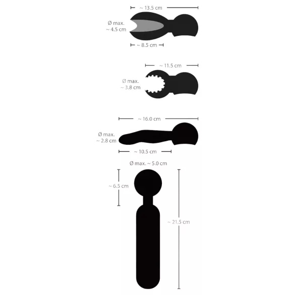 Par za užitak - crni grejni vibrator sa masažom, punjiv baterijom