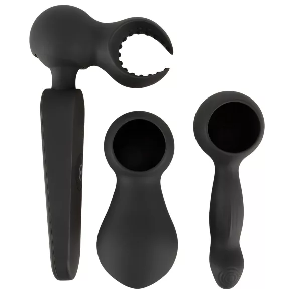 Par za užitak - crni grejni vibrator sa masažom, punjiv baterijom