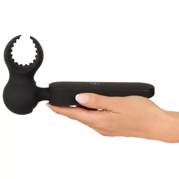 Par za užitak - crni grejni vibrator sa masažom, punjiv baterijom