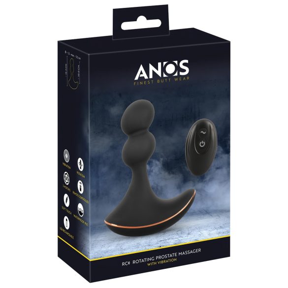 ANOS - Dupli motor, crni analni vibrator sa rotacijom