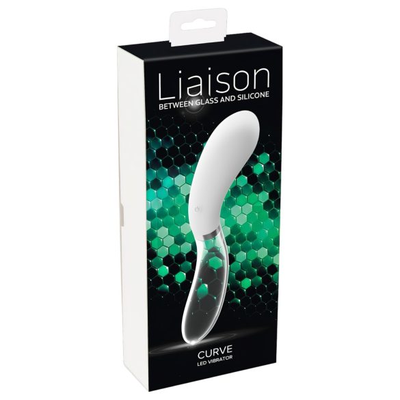 Liaison Curve - akumulatorski LED vibrator (prozirno-bela)
