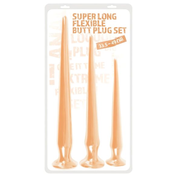 You2Toys - ekstra dugi set plug dildoa (3 dela) - prirodno
