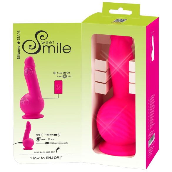 SMILE Powerful - bežični, dvomotorni vibrator sa vakuumom (roze)