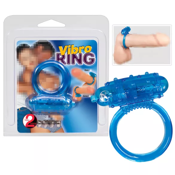 You2Toys - Silikonski vibrirajući prsten za penis (plavi)