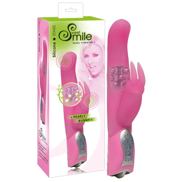 SMILE Pearly Bunny - biserni vibrator (roze)