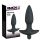 Crni Velvet analni čep vibrator - srednje величине