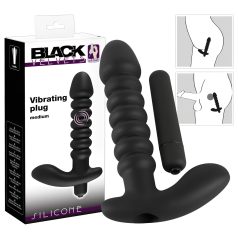 Crni Baršunasti naborani vibrator - srednji (crni)