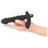 Crni Baršunasti naborani vibrator - srednji (crni)