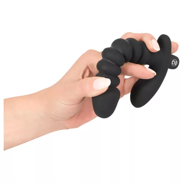 Crni Baršunasti naborani vibrator - srednji (crni)