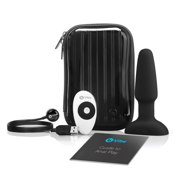 b-Vibe - rotirajući biserni analni vibrator na punjenje (crni)