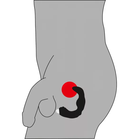 Rebel - Zakrivljeni vibrator za prostatu (crni)