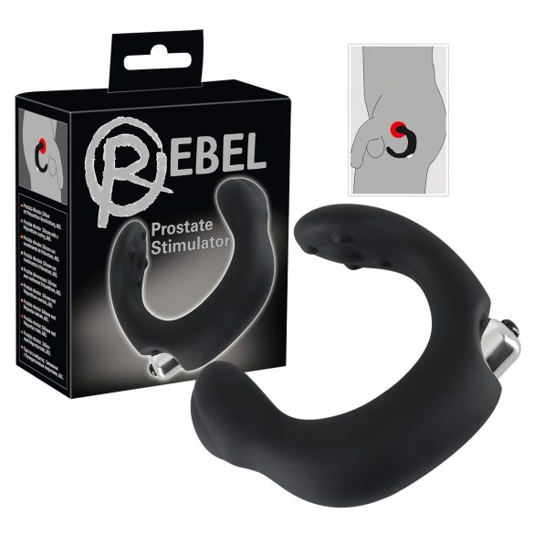 Rebel - Zakrivljeni vibrator za prostatu (crni)