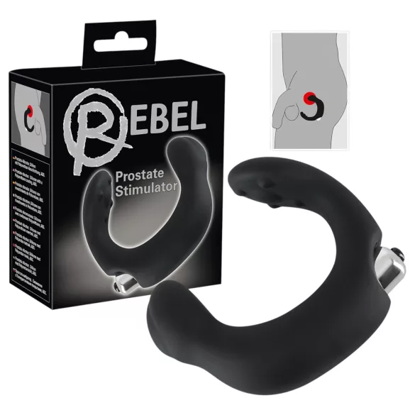 Rebel - Zakrivljeni vibrator za prostatu (crni)