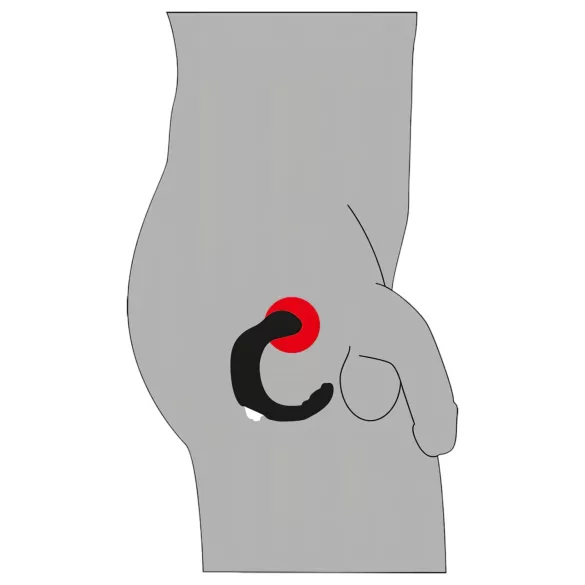 Rebel - Zakrivljeni vibrator za prostatu (crni)