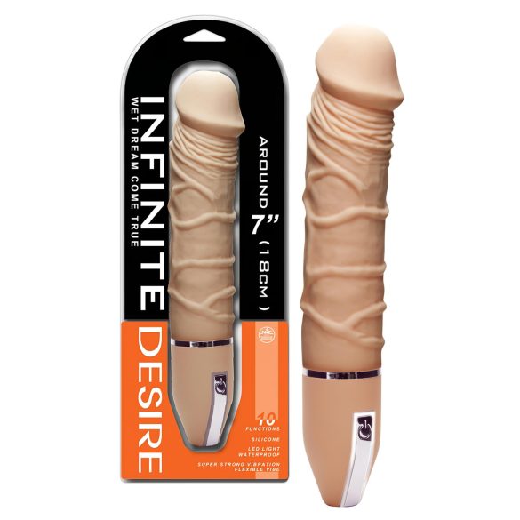 Beskonačna Želja - Silikonski Vibrator sa 10 Ritmova (prirodna boja)