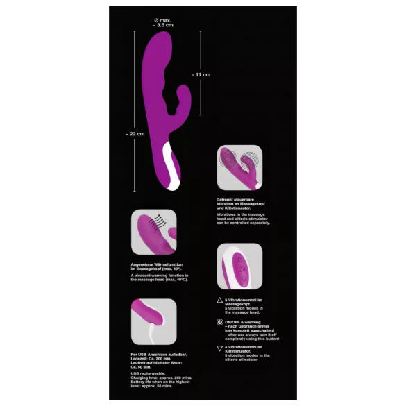 Javida - grejni vibrator za stimulaciju klitorisa (kupina)