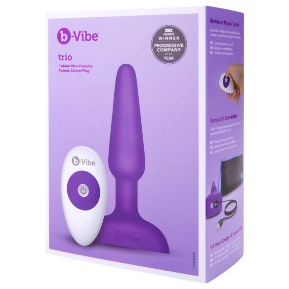 b-Vibe Trio - trostruki analni vibrator (ljubičasti)
