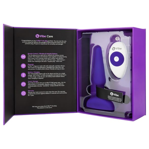 b-Vibe Trio - trostruki analni vibrator (ljubičasti)