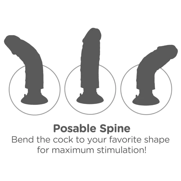 King Cock 7 вибратор са вакумом (18 cm) - природна боја