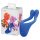 BeauMents Doppio - punjivi parni vibrator sa 3 motora (plavi)