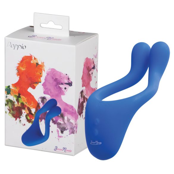 BeauMents Doppio - punjivi parni vibrator sa 3 motora (plavi)