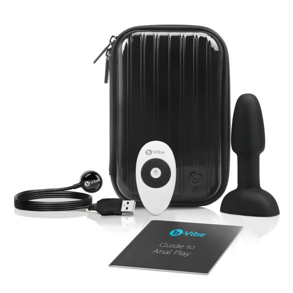 b-Vibe Rimming - rotirajući analni vibrator sa kuglicama (crni)