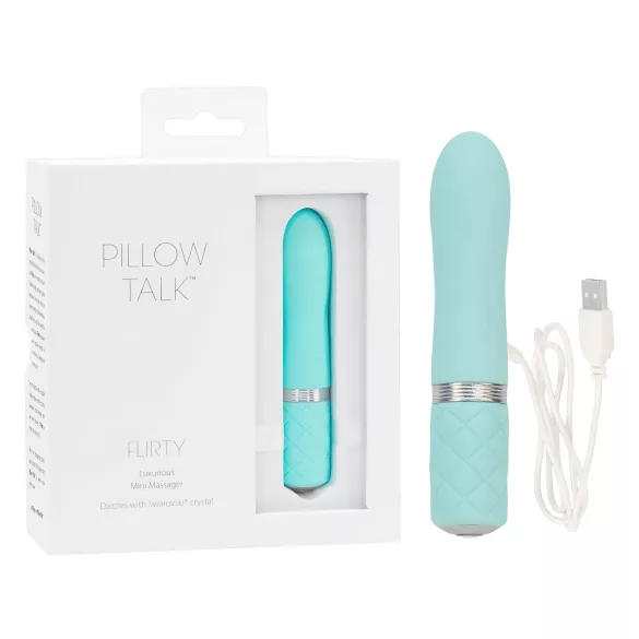 Pillow Talk Flirty - punjivi štapni vibrator (tirkiz)