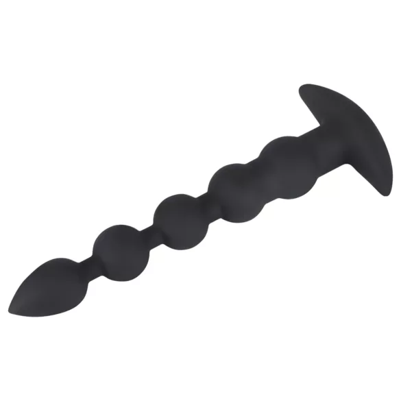 Black Velvet - punjivi crni analni vibrator sa 5 perli