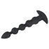 Black Velvet - punjivi crni analni vibrator sa 5 perli