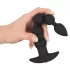 Black Velvet - punjivi crni analni vibrator sa 5 perli