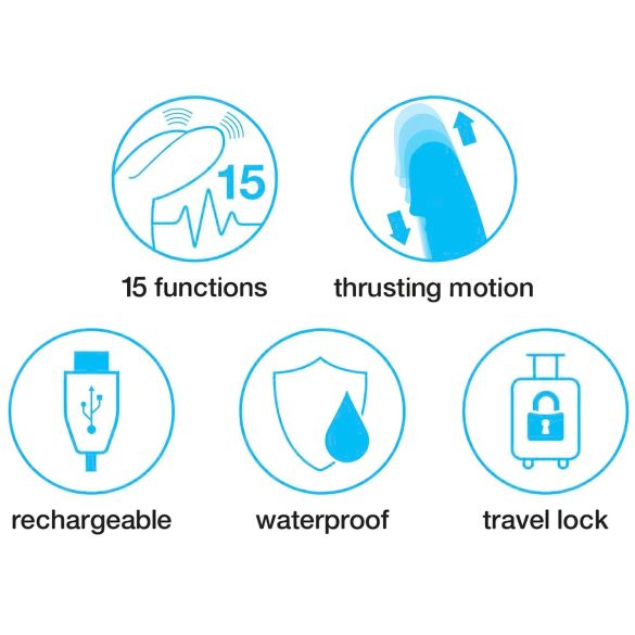 Happyrabbit Thrusting - punjivi vibrator sa pokretnim klitoris stimulatorom (pink)