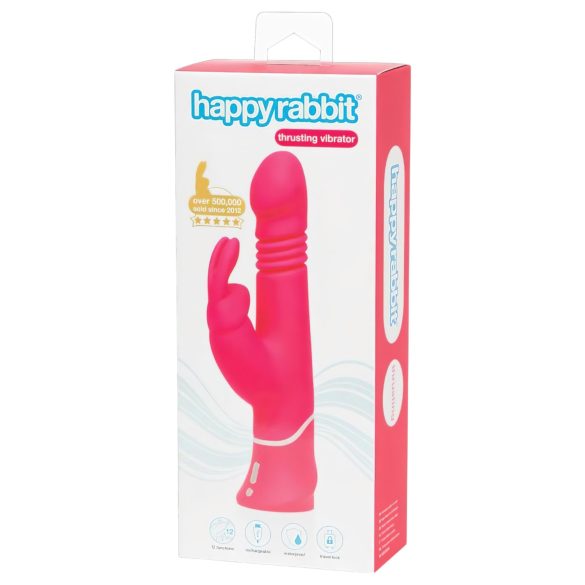 Happyrabbit Thrusting - punjivi vibrator sa pokretnim klitoris stimulatorom (pink)