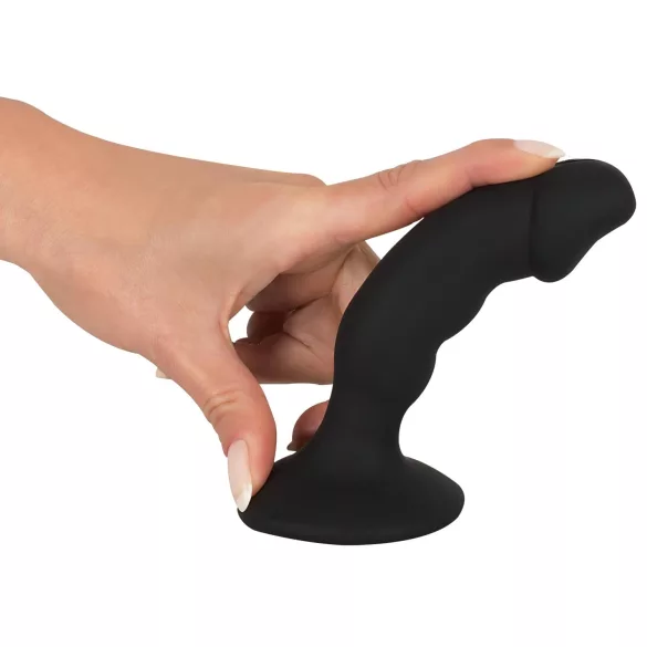 Black Velvet - punjivi crni analni vibrator sa penisom