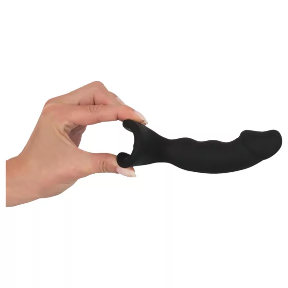 Black Velvet - punjivi crni analni vibrator sa penisom