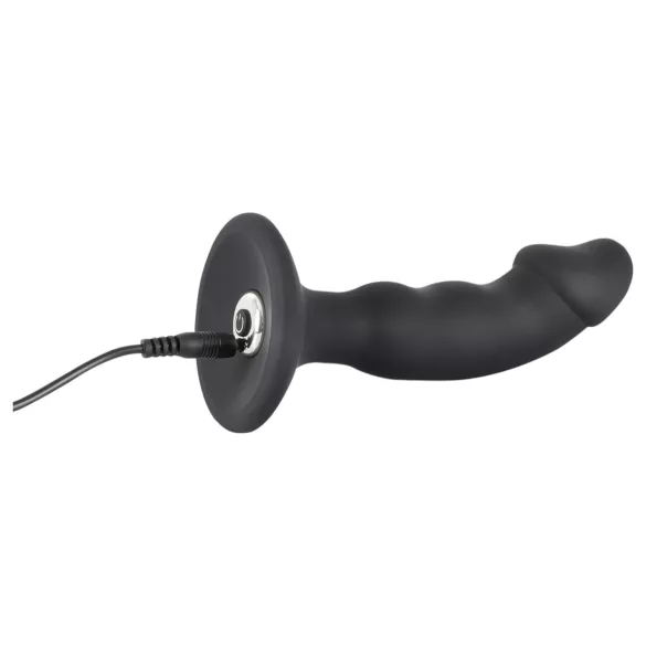 Black Velvet - punjivi crni analni vibrator sa penisom