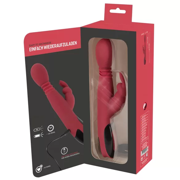 You2Toys Massager - potiskujući-rotirajući, zagrevajući G-tačka vibrator (crveni)