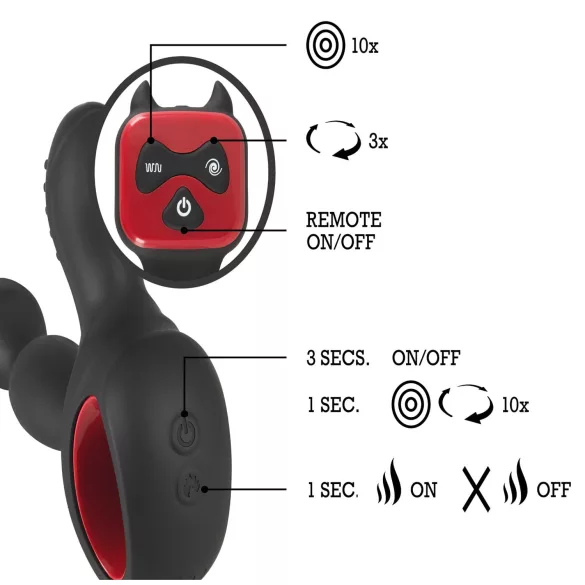 You2Toys Masažer - rotirajući, grejni vibrator za prostatu (crna)