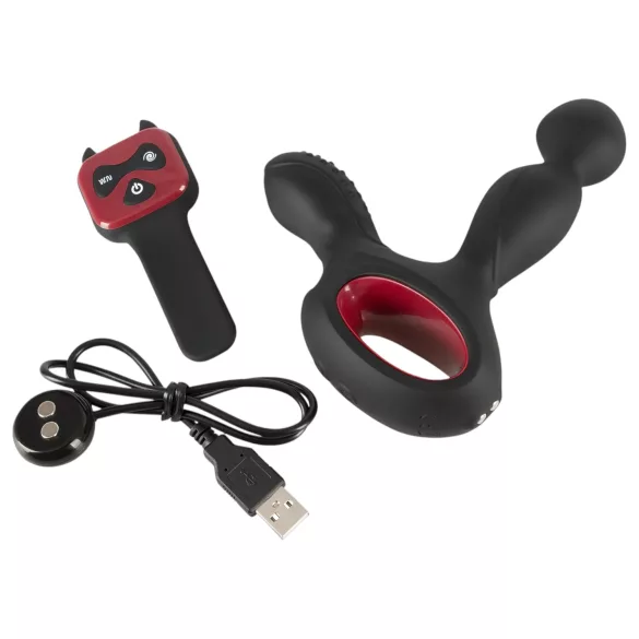 You2Toys Masažer - rotirajući, grejni vibrator za prostatu (crna)