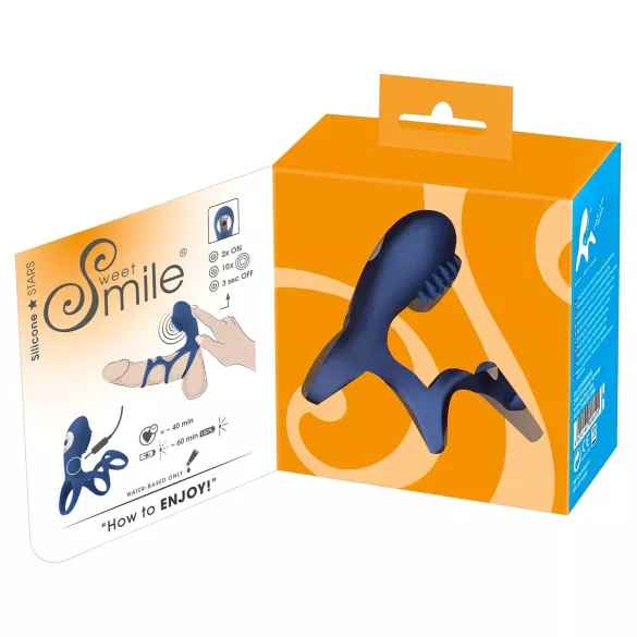 SMILE Par - punjiva, vibrirajuća penisna manžeta (plava)