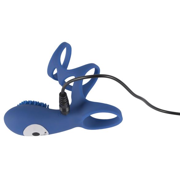 SMILE Par - punjiva, vibrirajuća penisna manžeta (plava)