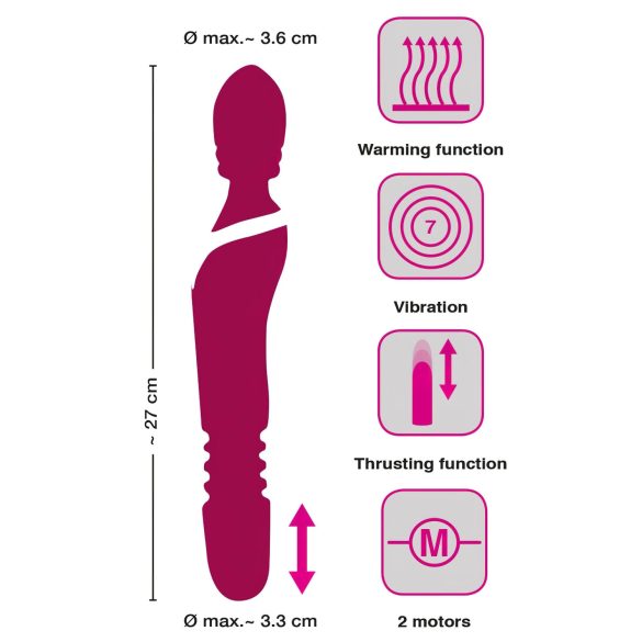 Javida Thrusting - 3u1 masažer vibrator (crveni)