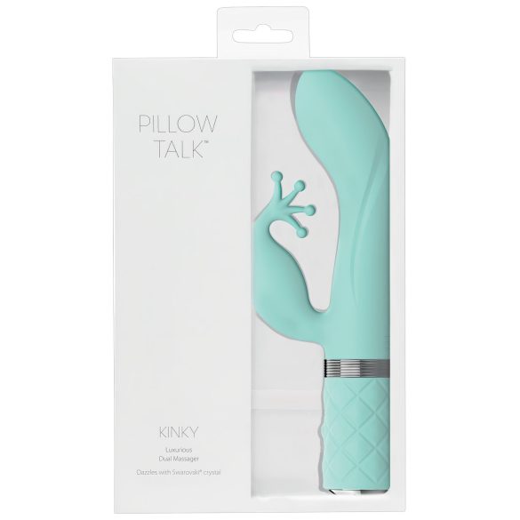 Pillow Talk Kinky - punjivi, dvomotorni G-tačka vibrator (tirkizni)