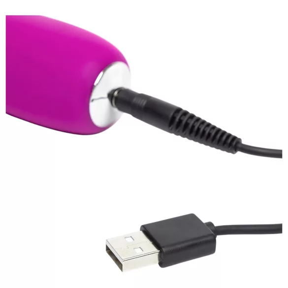 Happyrabbit Realistic Slim - punjivi vibrator sa dodatkom za klitoris (ljubičasti)