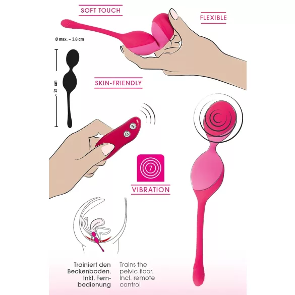SMILE Love Balls - prenosivo bežično vibrirajuće jaje - 82 g (roze)