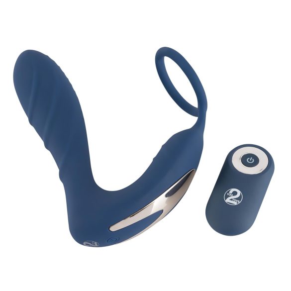 You2Toys Prostate Plug - analni vibrator sa prstenom za penis (plavi)