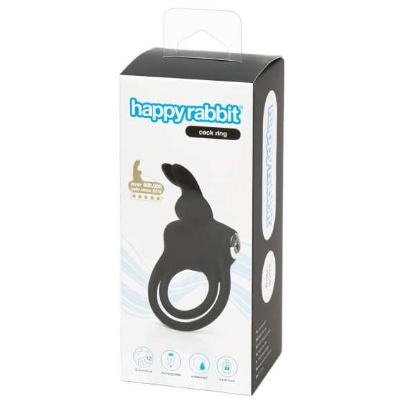 Happyrabbit Cock - vodootporni, punjivi prsten za penis i testise (crna)