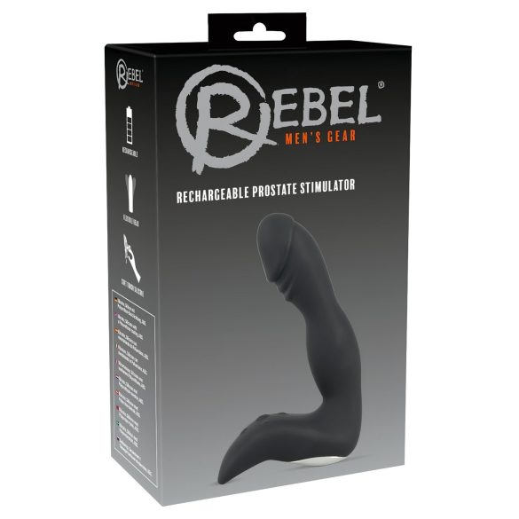 Rebel - bežični prostatični vibrator sa penisom (crni)